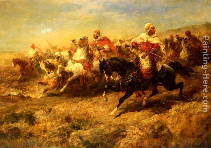 Arabian Horseman painting - Adolf Schreyer Arabian Horseman art painting